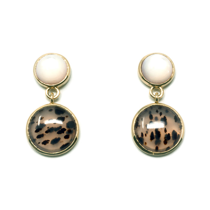 Round Leopard Drop Earring